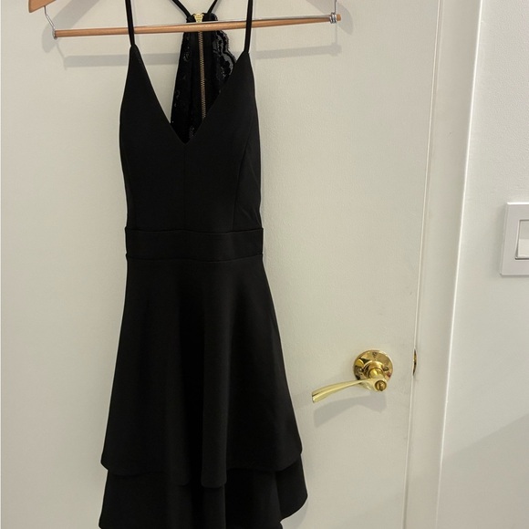 B Darlin Juniors Lace-Back cut out Fit Flare Black size 5/6 - Picture 3 of 7